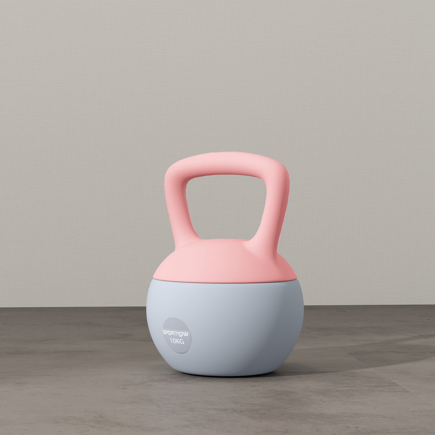 10KG Soft Kettlebell, Kettlebell with Non-Slip Handle for Home Gym, Weight Lifting, Strength Training, Pink/Grey