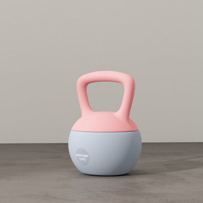 10KG Soft Kettlebell, Kettlebell with Non-Slip Handle for Home Gym, Weight Lifting, Strength Training, Pink/Grey