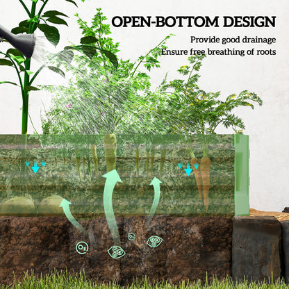 Metal Raised Garden Bed Planter Box Outdoor Planters for Growing Flowers, Herbs, Green, Light Green