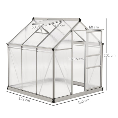 6 x 6ft Polycarbonate Greenhouse - Clear