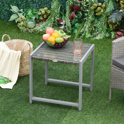 Rattan End Table Side Coffee Desk Outdoor Patio Wicker Sofa Chat Garden Furniture