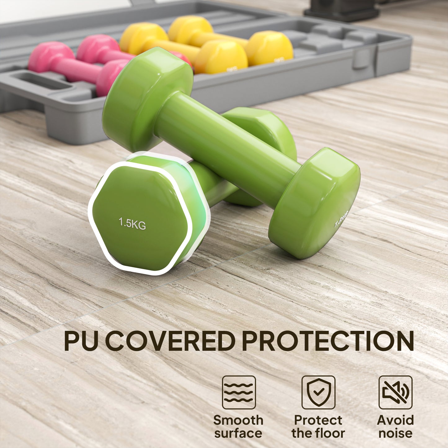6Kg Dumbbell Set, Fitness Weight Set for Men and Women, Home Gym Workout