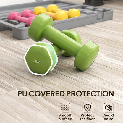 6Kg Dumbbell Set, Fitness Weight Set for Men and Women, Home Gym Workout