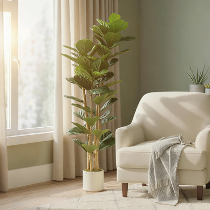 150cm Artificial Fiddle Leaf Fig Tree - Green
