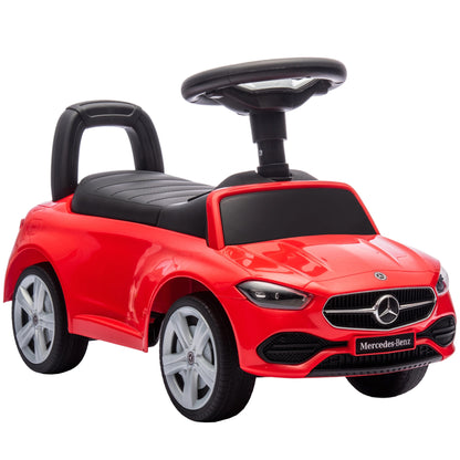 Official Mercedes-Benz Ride On Car, Foot to Floor Sliding Walker with Horn, Engine Sounds and Under-Seat Storage, Red
