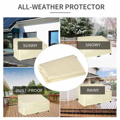 600D Oxford Cloth Furniture Cover, 2 Seater Sofa Protector for Garden Patio, Outdoor, Waterproof, Beige