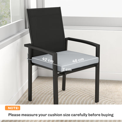 Set of 6 Outdoor Seat Cushions with Machine Washable Cover, Water Repellent Seat Cushions Light Grey
