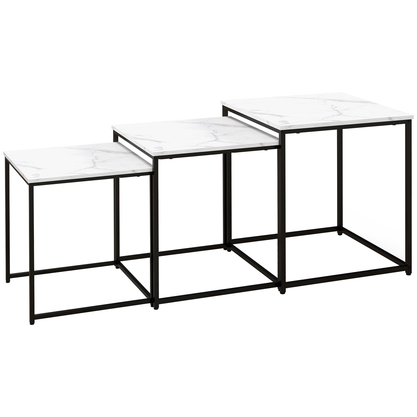 Three Nest of Tables, Marble Effect Finish
