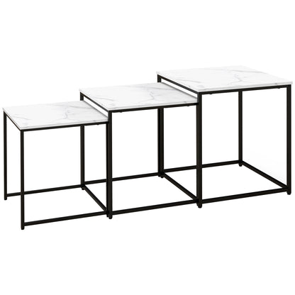 Three Nest of Tables, Marble Effect Finish