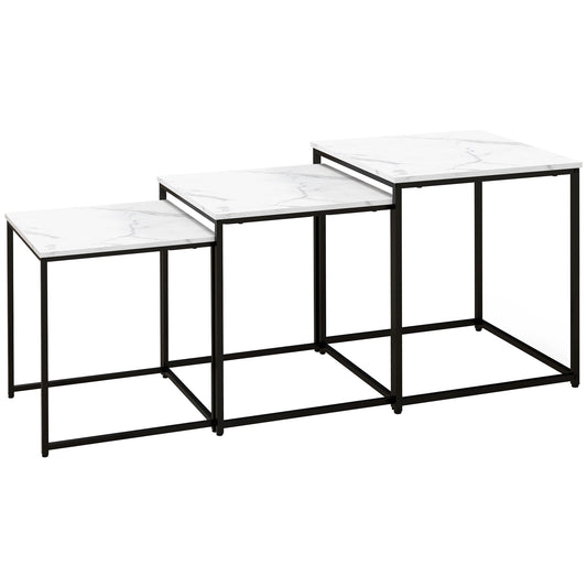 Three Nest of Tables, Marble Effect Finish