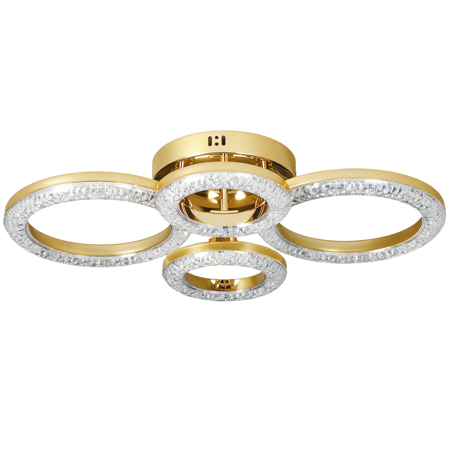 4-Ring LED Ceiling Light, Flush Mount Ceiling Light with 3 Colour Temperatures, Gold Tone