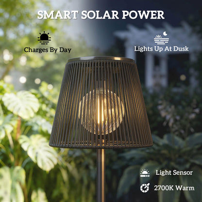 Outdoor Solar Floor Lamp, Adjustable Height Rechargeable Floor Lamp IP44 Waterproof