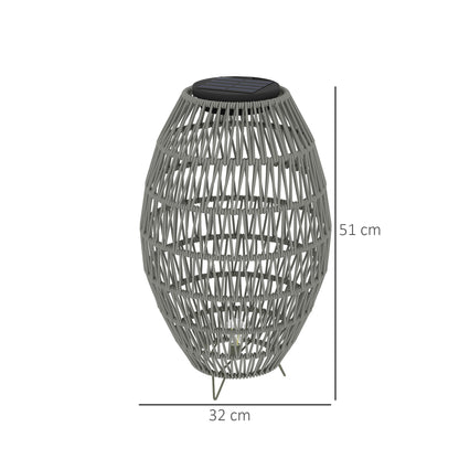 Rattan Solar Lamp, Garden Solar Lantern with Auto On/Off Light, IP44 Waterproof, Decorative Outdoor Rattan Lamp for Porch