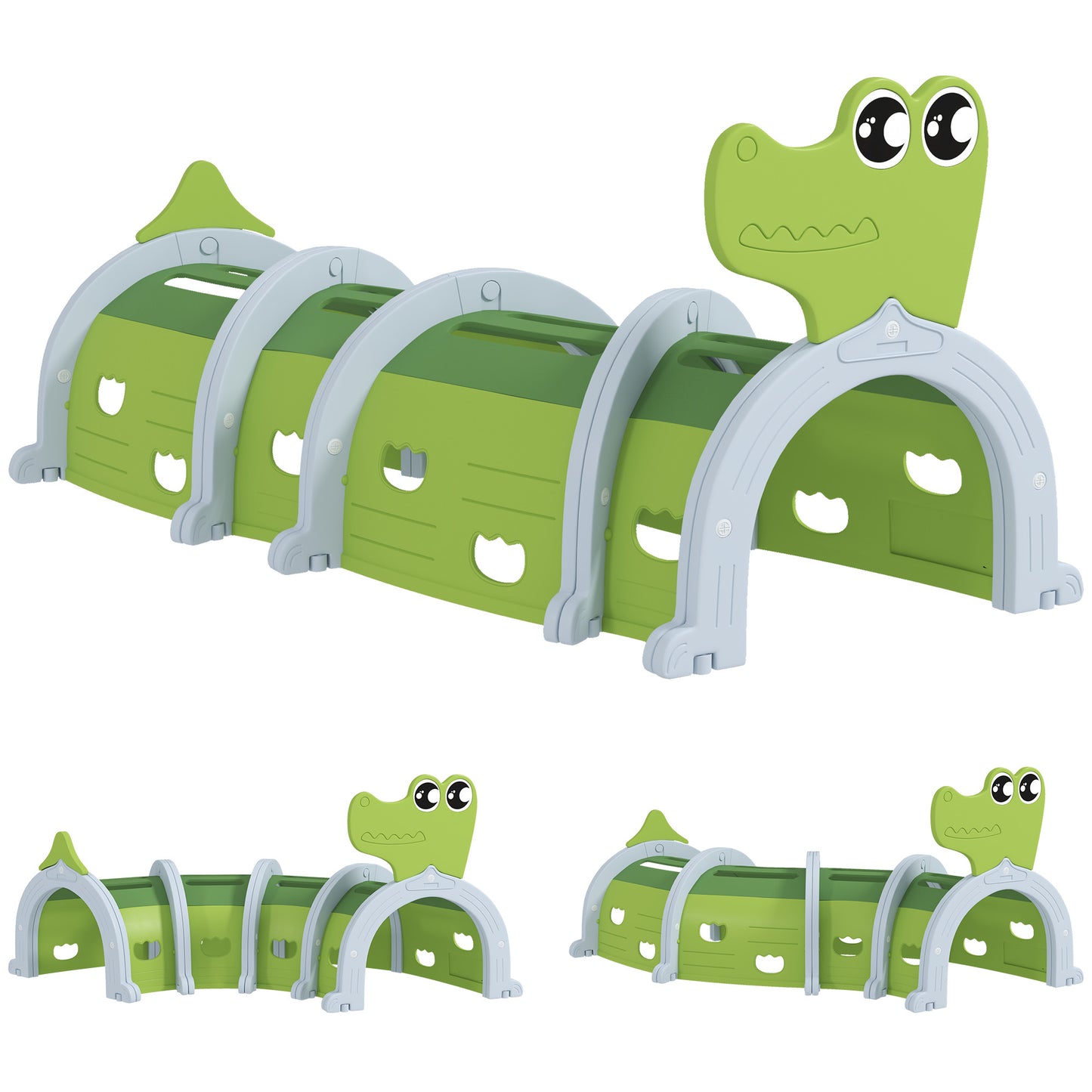 Crocodile Design Kids Play Tunnel for Ages 3-6 Crawl and Climb