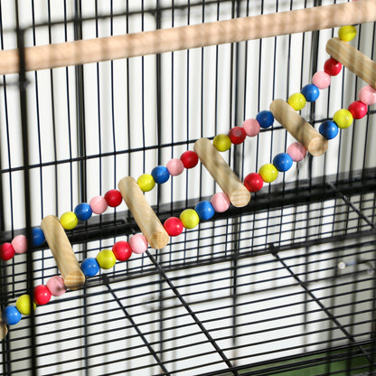 Large Bird Cage Budgie Cage with Stand, Toys, Wheels, Accessories, Storage Shelf for Canaries, Finches, Lovebirds