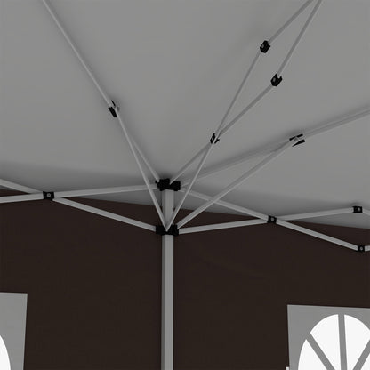 3 x 6 m Pop Up Gazebo with Sides and Windows, Height Adjustable Wedding Camping Party Tent Canopy Marquee with Storage Bag fo