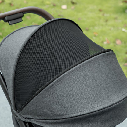 Foldable Baby Stroller with Adjustable Seat, 5-Point Harness, Canopy, Basket, 6.3kg Lightweight & Compact, Dark Grey