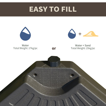 Set of 4 Fillable Parasol Weights - 100kg