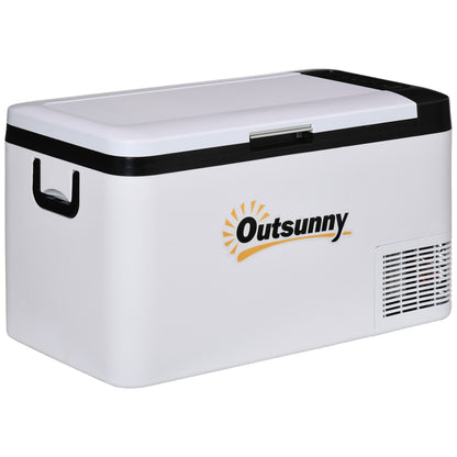 12V Car Refrigerator w/ LED Light & Foldable Handles, 25L Portable Compressor Cooler