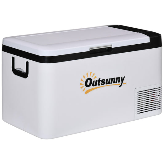 12V Car Refrigerator w/ LED Light & Foldable Handles, 25L Portable Compressor Cooler