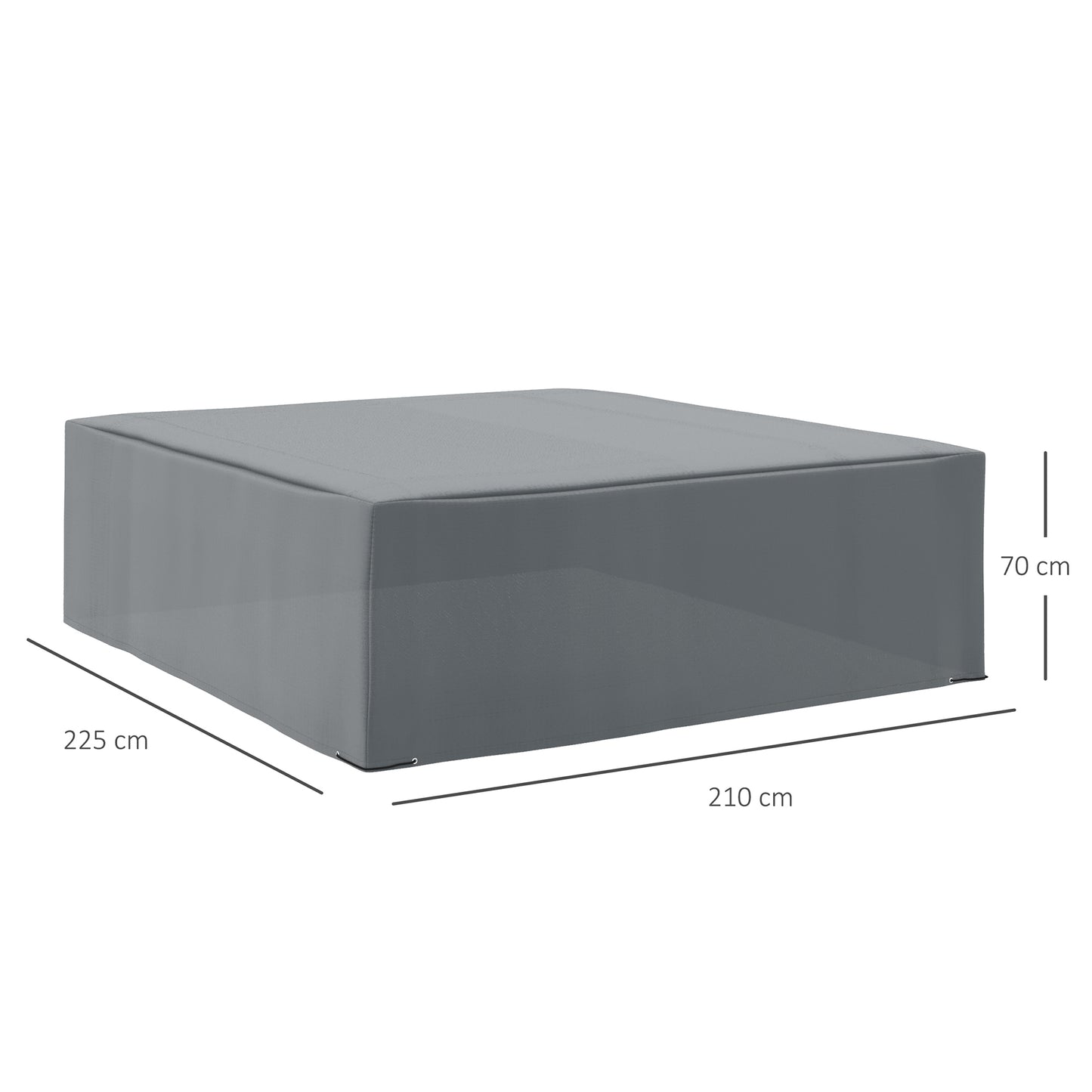 225x210cm Outdoor Garden Rattan Furniture Protective Cover Water UV Resistant Grey