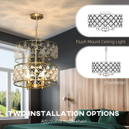 51 Crystallite Four-Bulb Chandelier - Gold-Tone