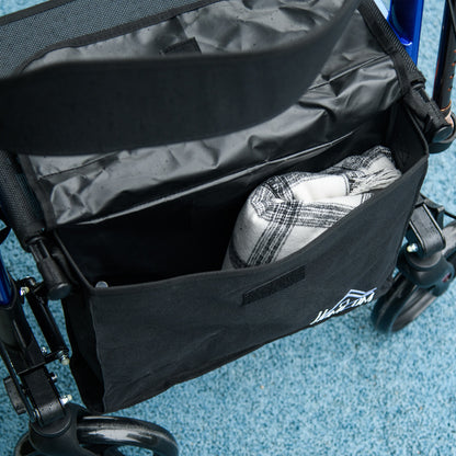 Portable Rollator Walker with 6 Adjustable Height and Dual Brakes for travel and Dailt Use, Blue