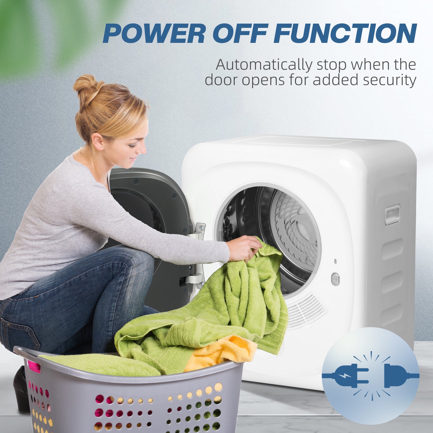 4kg Vented Tumble Dryer with 5 Drying Mode, 800W Compact Freestanding Front Tumble Dryer White