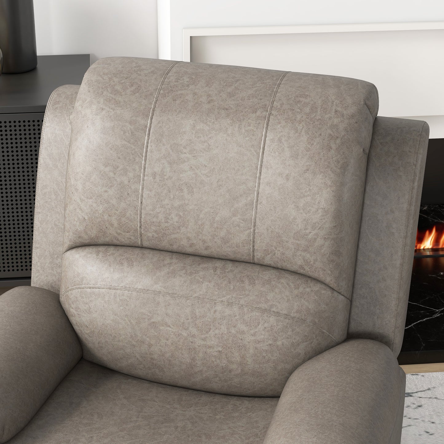 Recliner Chair, Microfibre Reclining Chair with Adjustable Leg Rest, Cup Holders, Recliner Armchair for Home Living Room