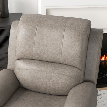 Recliner Chair, Microfibre Reclining Chair with Adjustable Leg Rest, Cup Holders, Recliner Armchair for Home Living Room