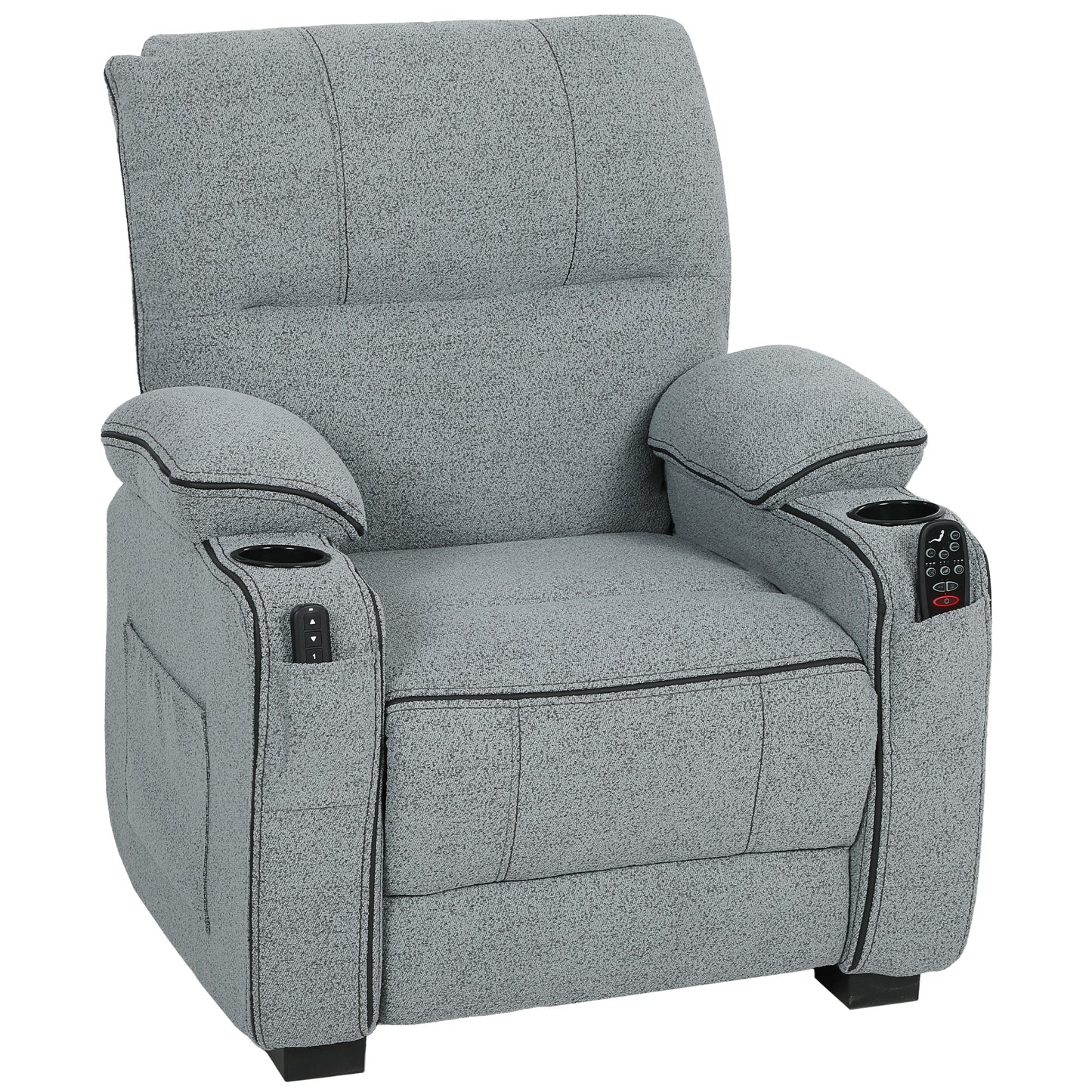 Electric Massage Recliner Armchair with Vibration, Heat, Whisper-Quiet Motor, Memory Function