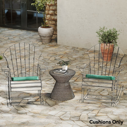 Set of 6 Chair Cushion Seat Pads Dining Chair w/ Straps, Indoor Outdoor Removable Tie On Garden Patio, Green