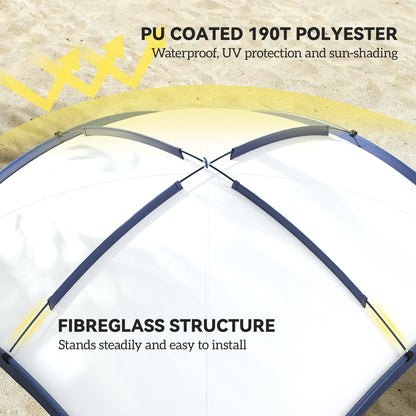 Gazebo Party Tent, 3.5x3.5m-Cream/Blue