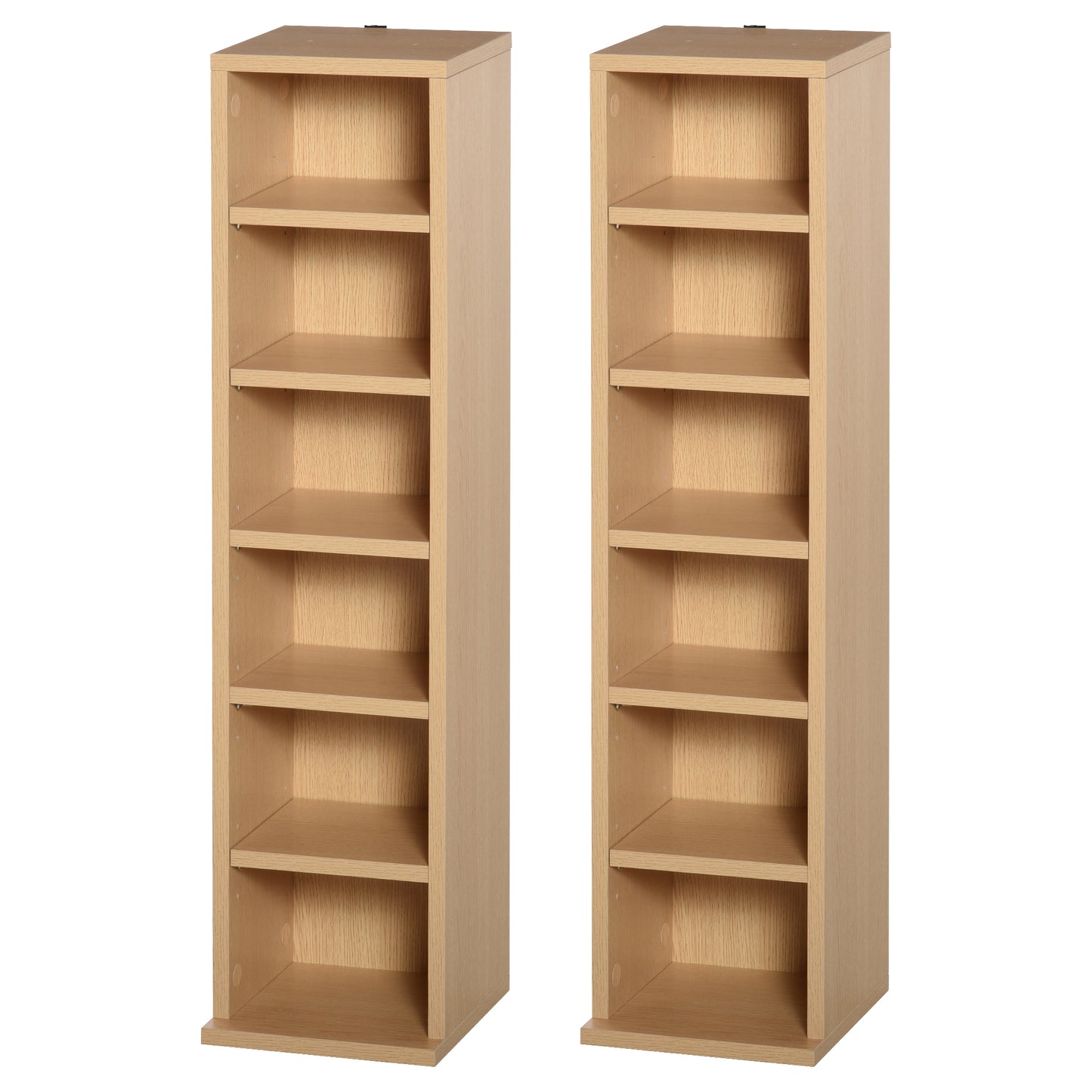 204 CD Media Display Shelf Unit Set of 2 Blu-Ray Tower Rack w/ Adjustable Shelves Bookcase Storage Organiser