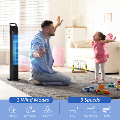 31" Oscillating Tower Fan with Remote Control, 4H Timer, 3 Speed 3 Modes