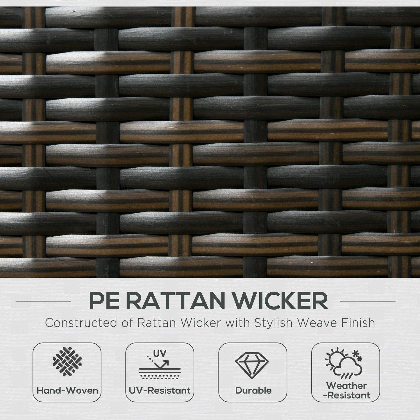 7-Seater PE Rattan Corner Sofa Set, Garden Furniture Set, Patio Wicker Sofa Seater w/ Cushion