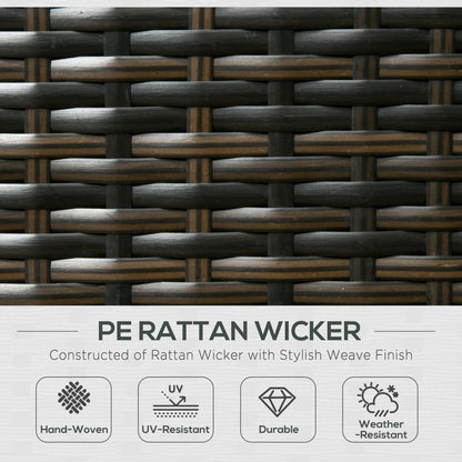 7-Seater PE Rattan Corner Sofa Set, Garden Furniture Set, Patio Wicker Sofa Seater w/ Cushion