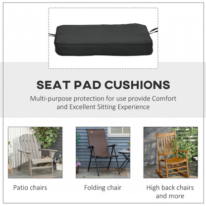 Set of 6 Chair Cushion Seat Pads Dining Chair w/ Straps Indoor Outdoor Removable Tie On Garden Patio, Black