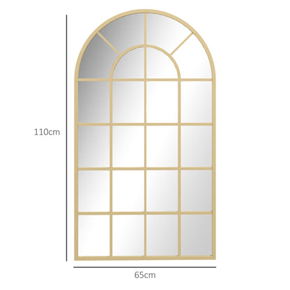 110 x 65 cm Arched Decorative Wall Mirror for Bedroom Living Room, Modern Window Bathroom Mirror for Home Decor