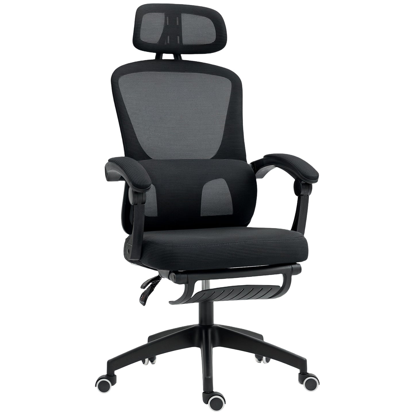 Ergonomic Office Chair, Mesh High Back Desk Chair with Adjustable Lumbar Support and Headrest, Footrest