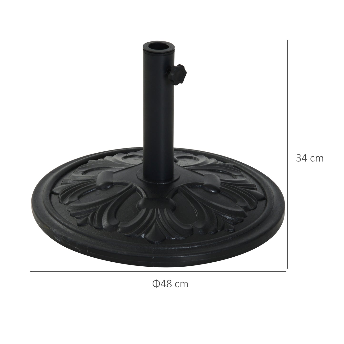13kg Round Parasol Base Sun Umbrella Weight Stand Holder Patio Outdoor Garden, Black