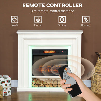 4777 BTU Multicolour LED Electric Fireplace - White
