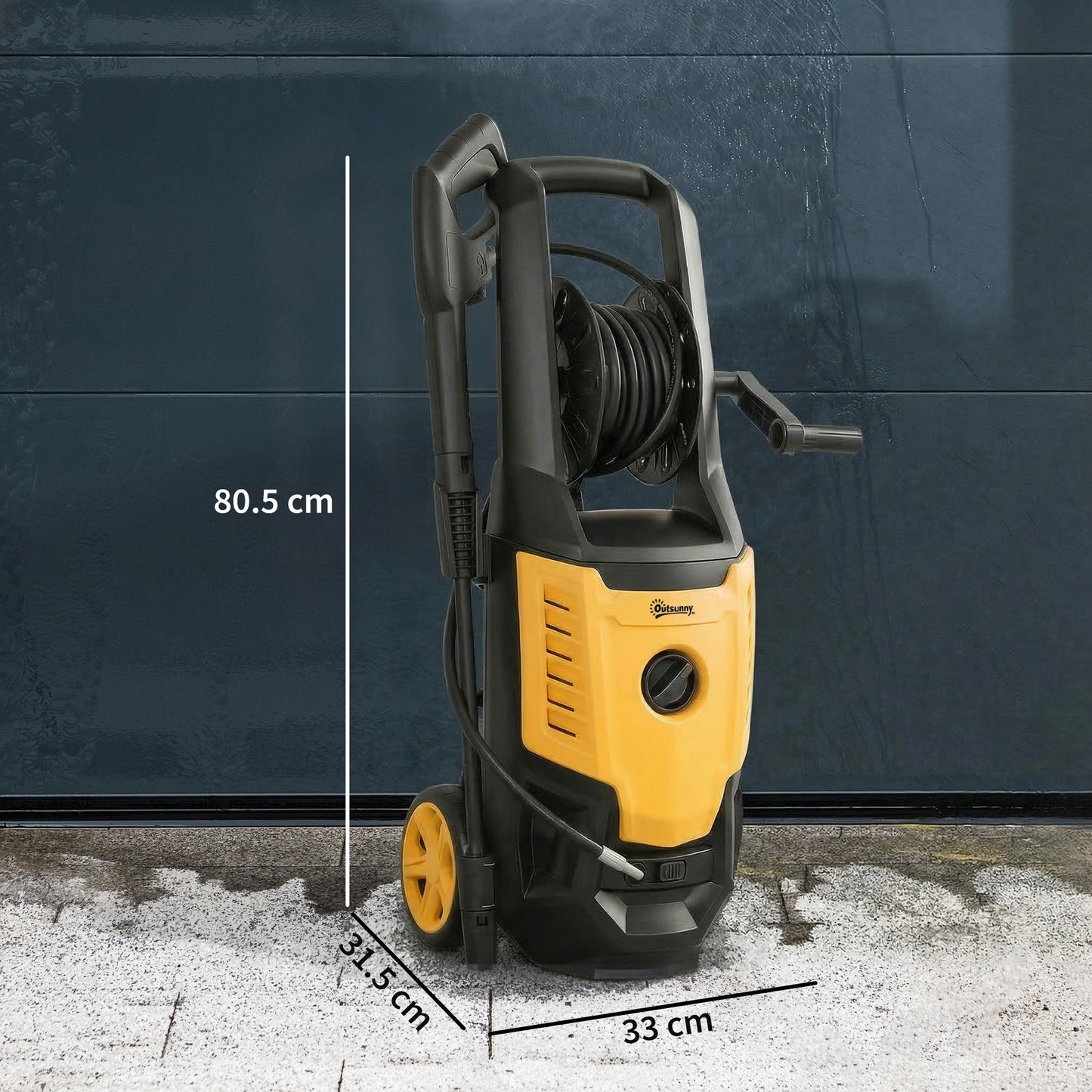 2200W High Pressure Washer, 170 Bar Pressure Washer with Adjustable Nozzle and 6M Hose, 33 x 31.5 x 80.5 cm, Yellow