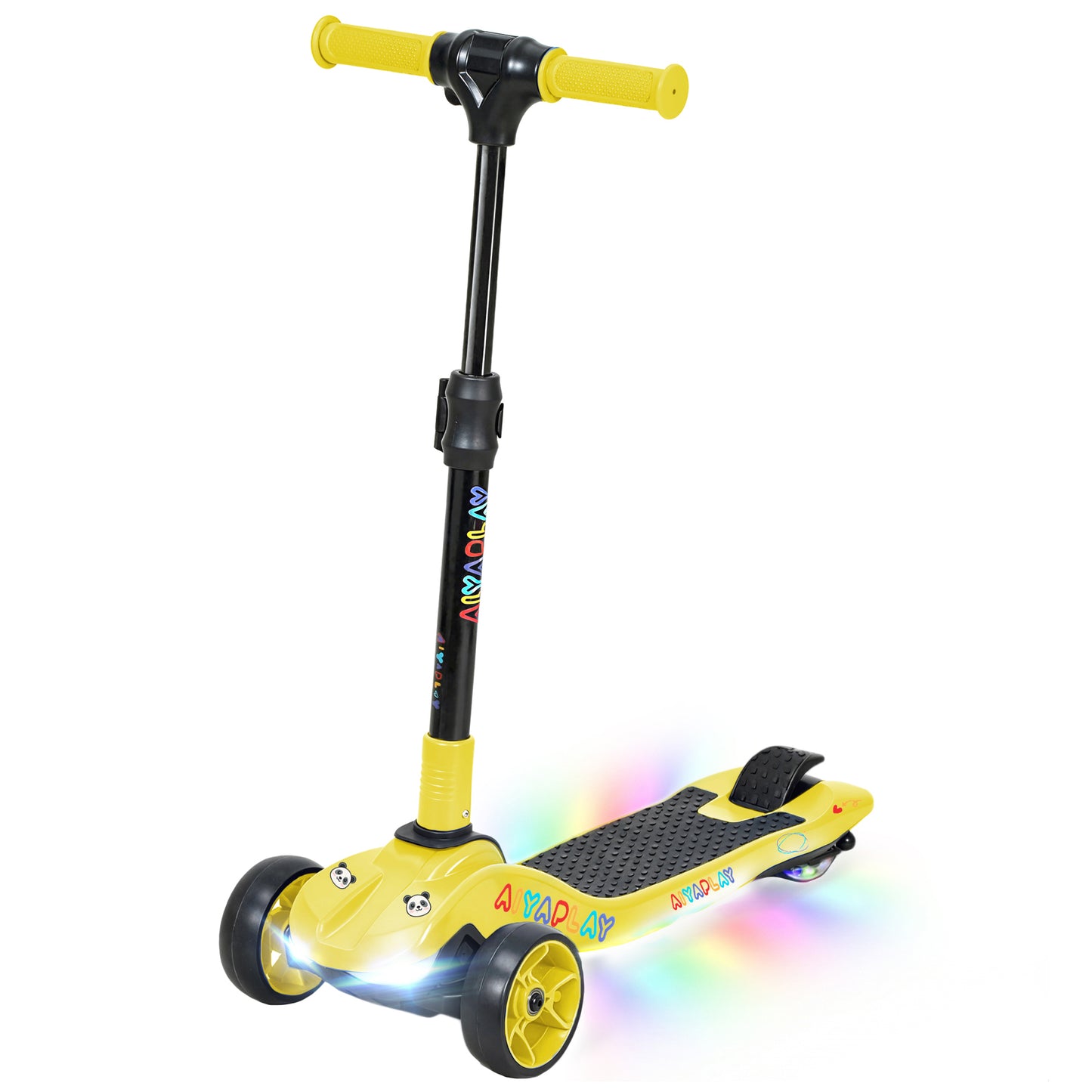 Three-Wheel Foldable Electric Scooter for Kids Aged 6-10 Years, Yellow