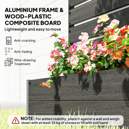 Raised Bed for Garden, Planter with Trellis for Climbing Plants, Vines, Planter Box with Drainage Gap, Black