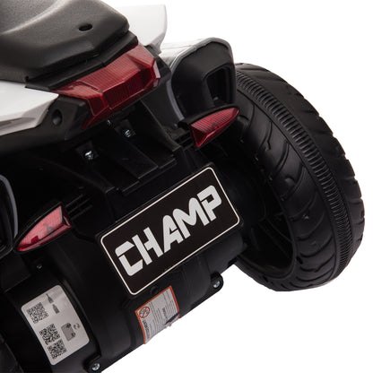 Kids Electric Motorcycle, 6V Ride on Motorcycle with 3 Wheels, LED Headlight, Music, Horn for Boys Girls 3-5 Y, Black