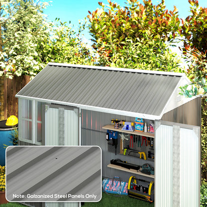 Set of 12 Corrugated Steel Roof Sheet Panels - Light Grey