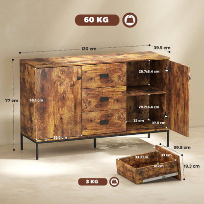 Modern Rustic Brown Sideboard