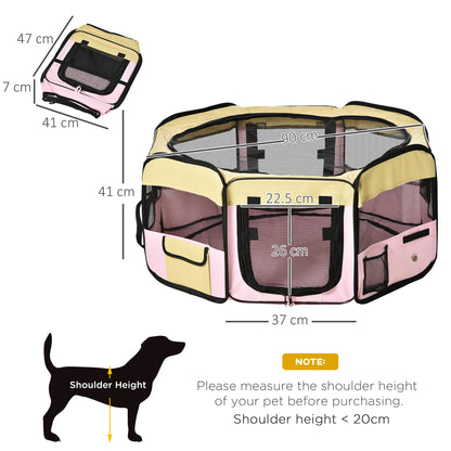 600D Oxford Soft Fabric Kennel, Pet Whelping Box Lightweight Dog Cat Puppy Playpen Rabbit Guinea Pig Foldable Portable Play P