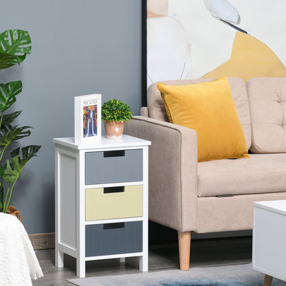3 Drawer Storage Tower, Dresser Chest with Wood Top, Organiser Unit for Closets Bedroom Nursery Room Hallway